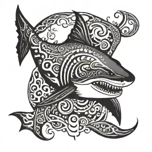 A Drowning Shark Wearing A Swim Vest