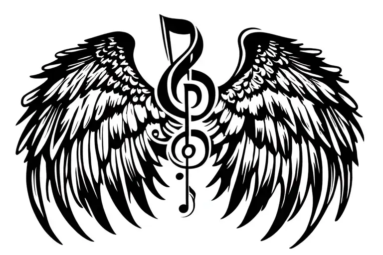 Angel Wings With Music Note