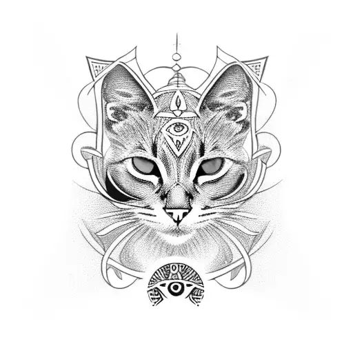 Black Cat With A Third Eye