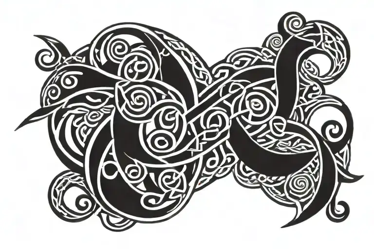 Celtic Band With Runes Intertwined