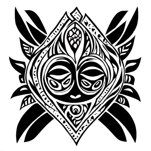 African Family Emblem Tattoo Bamum Kingdom