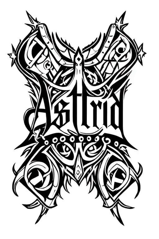 The Name Astrid In Old Norse Surrounded By Viking Signs