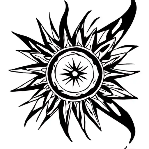 Tradtional American Style Sun Geometric Design Incorporating