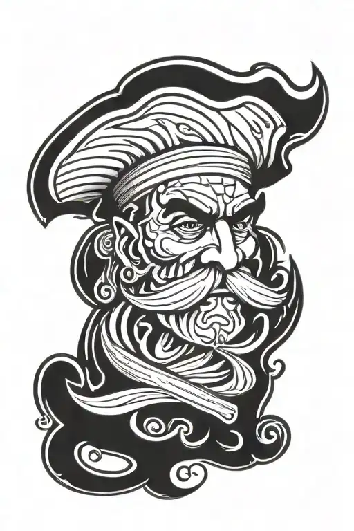 Pirate Chef Tattoo Design
