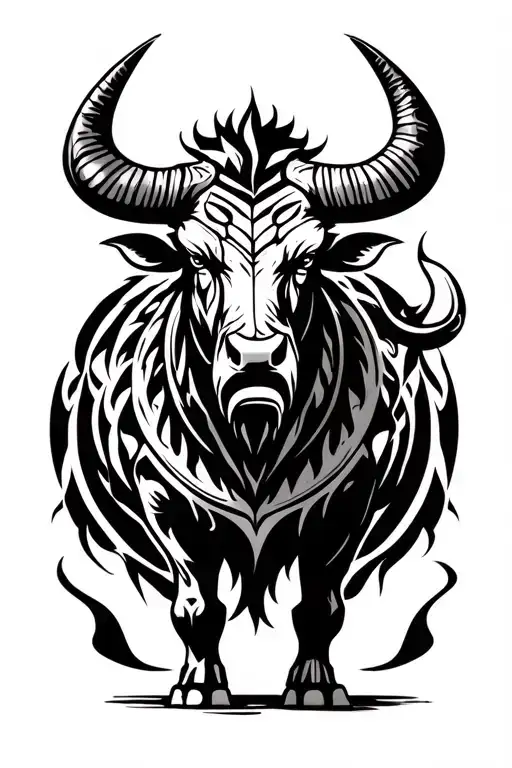 Symbolic Minotaur Mythic Theme On 2 Legs Statue