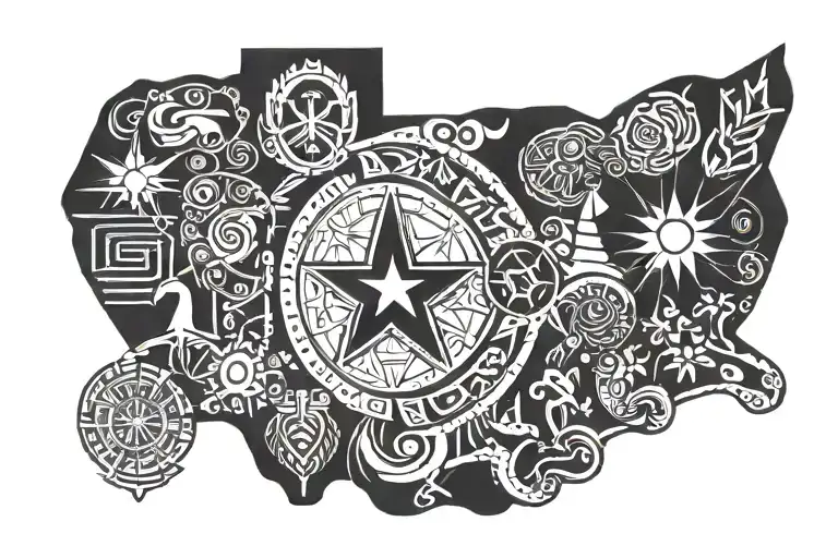 Outline Of The State Of Texas And Iowa Into One Combined State