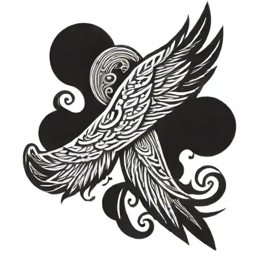 Vector Angel Wings Tattoo Illustration
