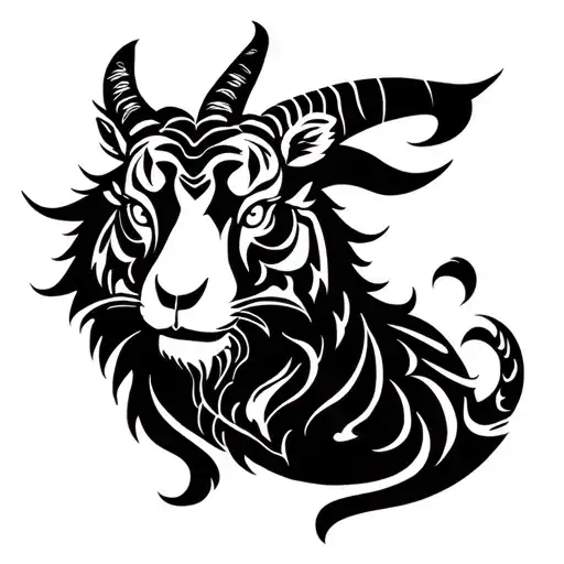 Chinese Themed Sleeve With Goat And Tiger