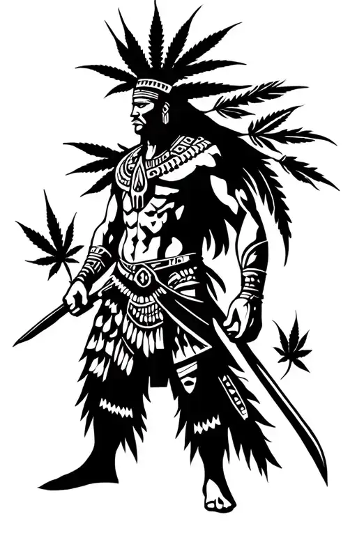 Aztec Warrior Prince With Weed