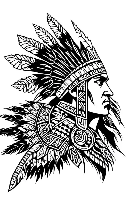 Aztec Warrior Prince With Nature