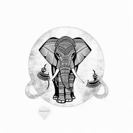 Elephant Simple Pattern Distinctive Trunk