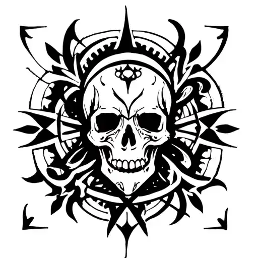 Skull And Symbol Pagan