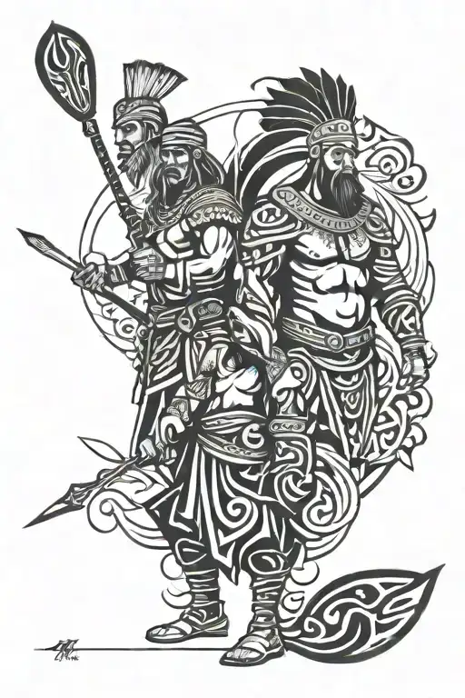 Chef And Macedonian Warrior And Verginiann Sun