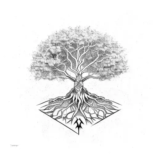 Tree Of Yggdrasil Growing Down Arm