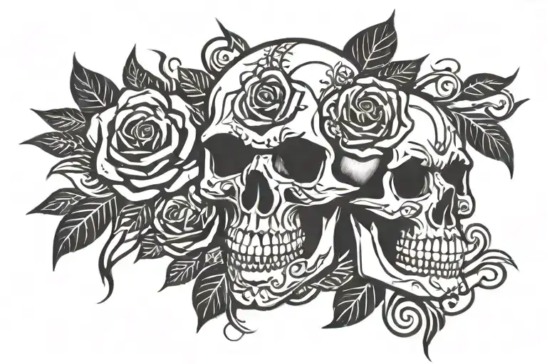 Skull And Rose