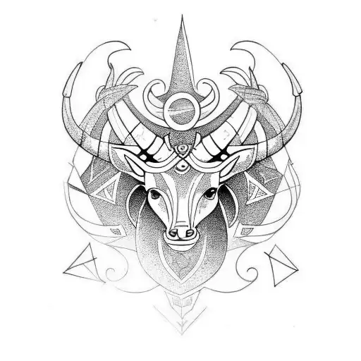 Tribal Full Back Capricorn Saggitarius Gemini