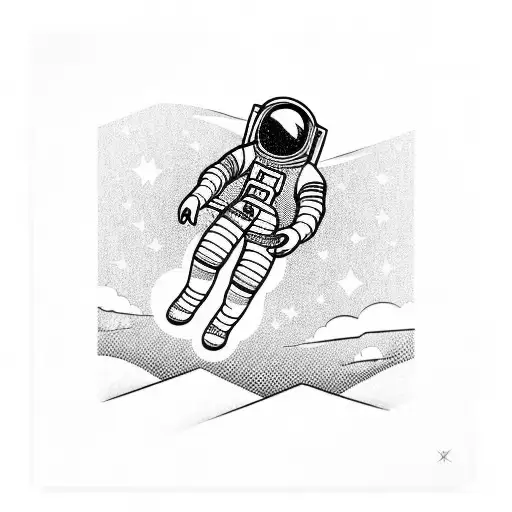 Side View Of An Astronaut Sitting On A Rocket