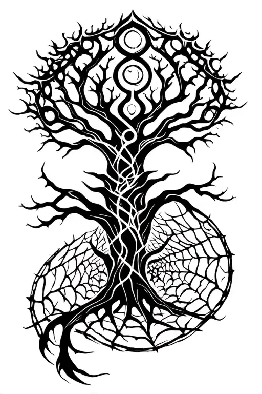 Web Of Wyrd And Yggdrasil Tree