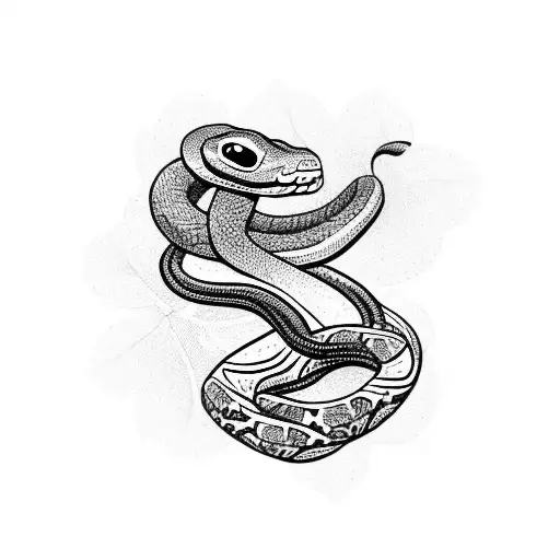 Snake With Flowers Wrapped Around Forearm