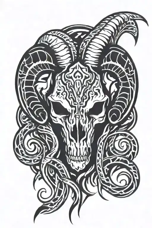 Bleeding Rams Skull Face