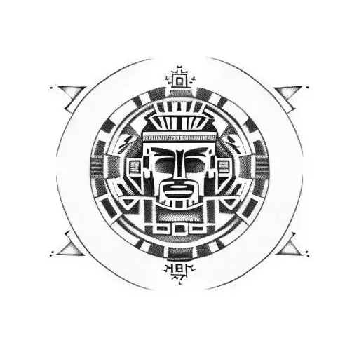 Aztec With Catholic Symbols
