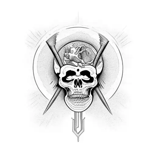 Full Back Ouroburos With A Portrait Of The Cyle Of Life Death Destruction And Creation