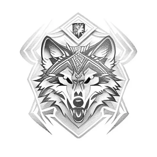 Family Crest Tattoo Wolf Pack