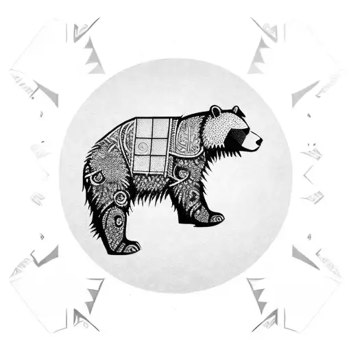 A Majestic Bear With Intricate Armor And Magical Symbols