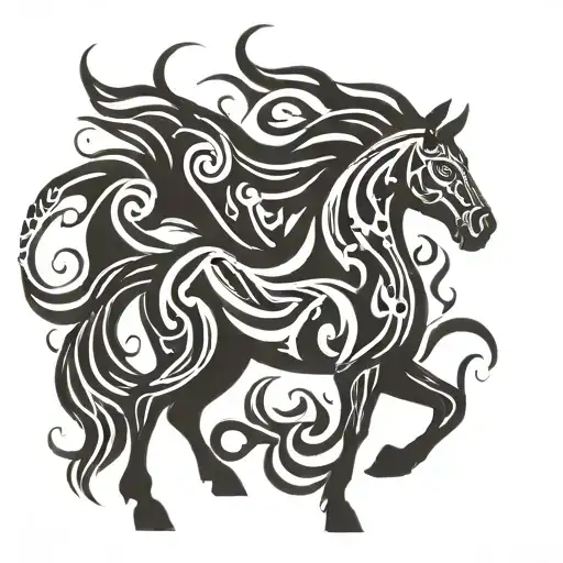 Fire-maned Horse In A Kolovrat