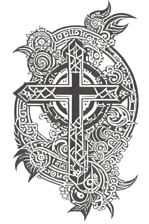 Filipino Cross With Sun And Stars Forming The Shape