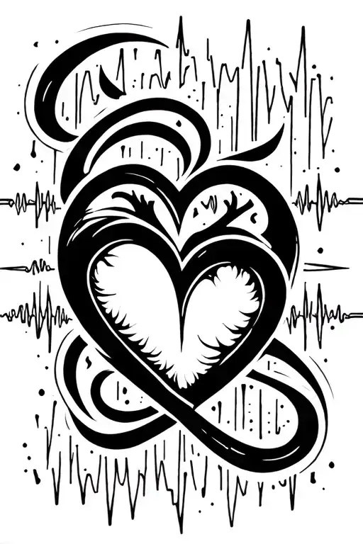 Name With Heart Beat Line