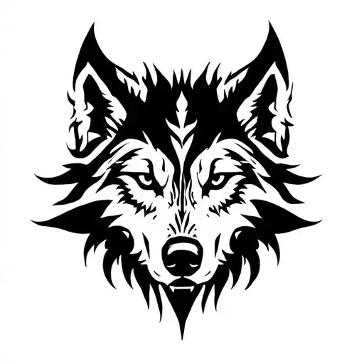 Wolf And Head Of Death