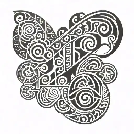 Shoulder Sleave Tattoo Using Polynesian Style But Aztec Patterns