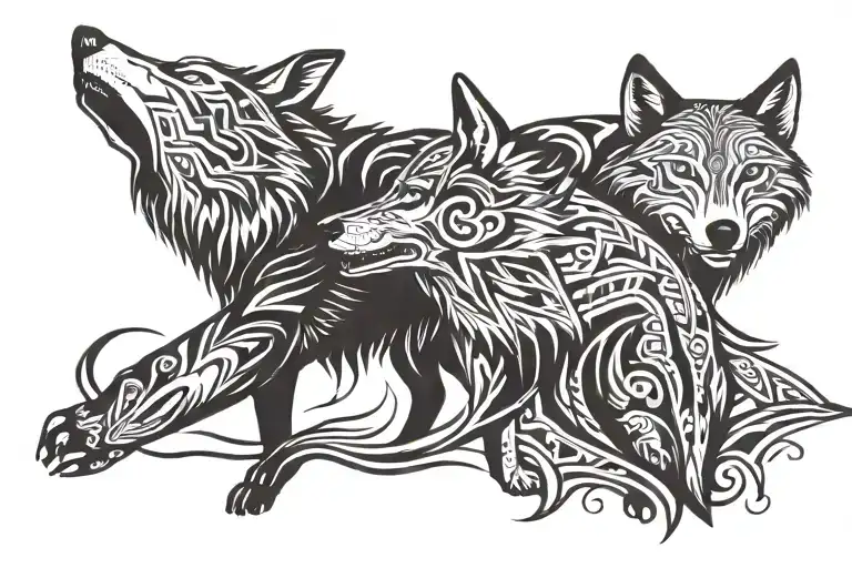 Two Wolves One Black And One Is White