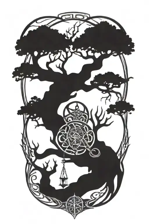 The God Odin Hanging From The World Tree Yggdrasil