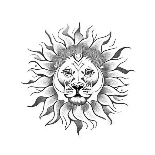 Sun Lion Sunflower Leo