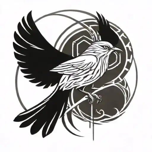 Addiction Recovery Symbol With Mockingbird Flying