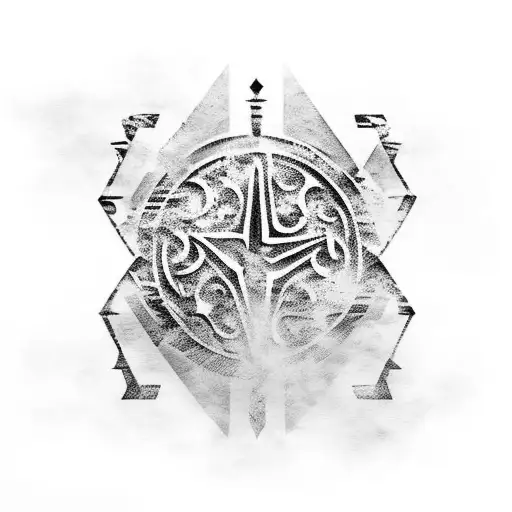 Abstract Black Metal Text That Says Enby