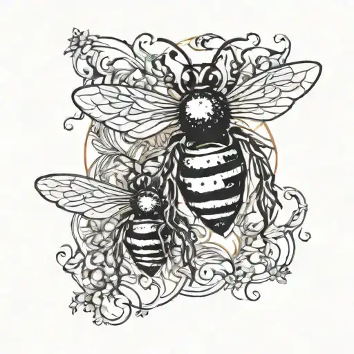 Evil Bees Swarming A Rotten Apple