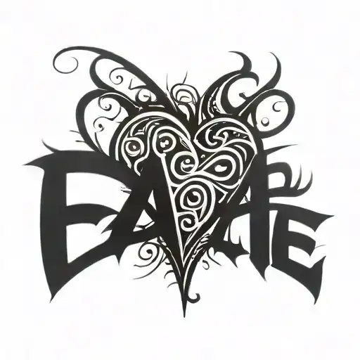 The Word Fate In The Shape Of A Heart
