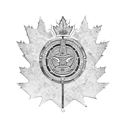 Combine Aztec Calendar With Canadian Maple Leaf
