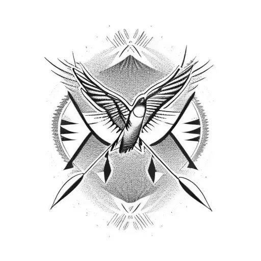 Navajo Symbols Feather Thunderbird Tracks Humming Bird Facing Arrows