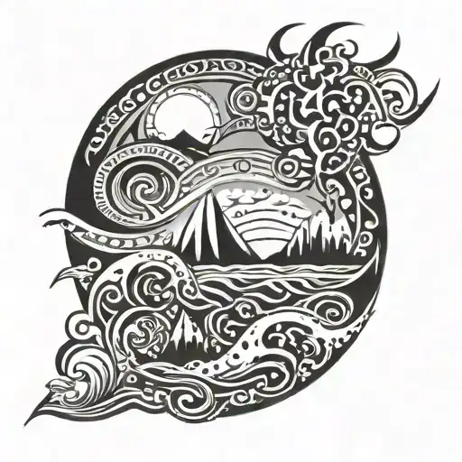 Ocean And Beach Scene