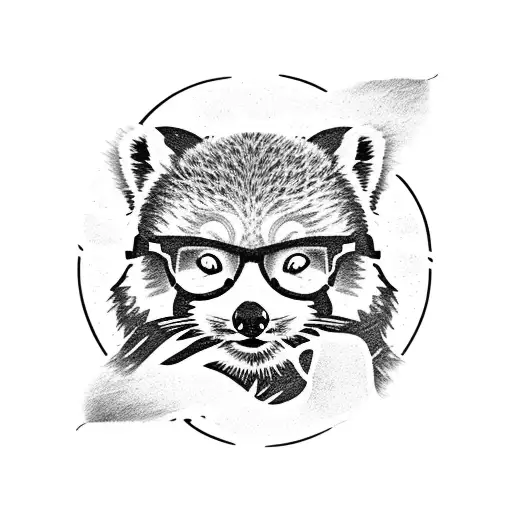 Red Panda With Glasses