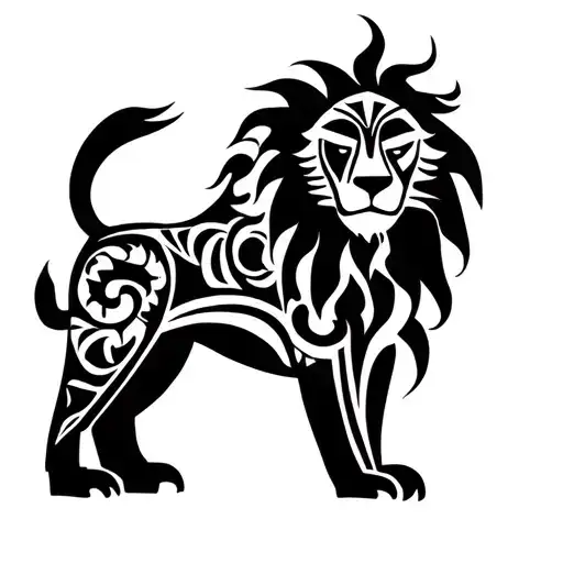 Taino Tribal Lion Inspired Design Incorporating Elements