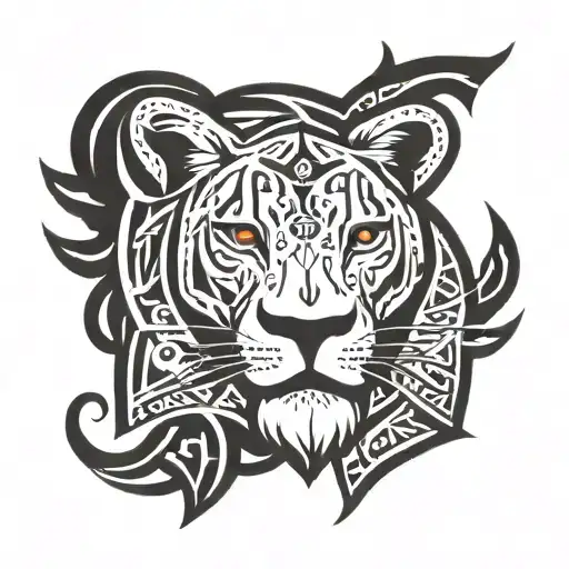 Lion Head And Compas