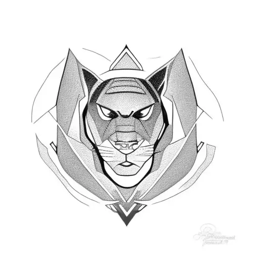 Tribal Shoulder Design With A Black Panther In The Center