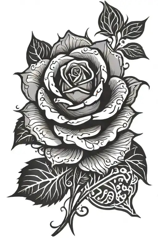 Rose With Long Stem Wrapped