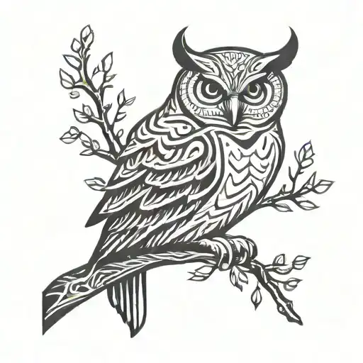 Owl Perched On A Branch