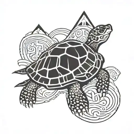 Turtle With Mountain On Its Back